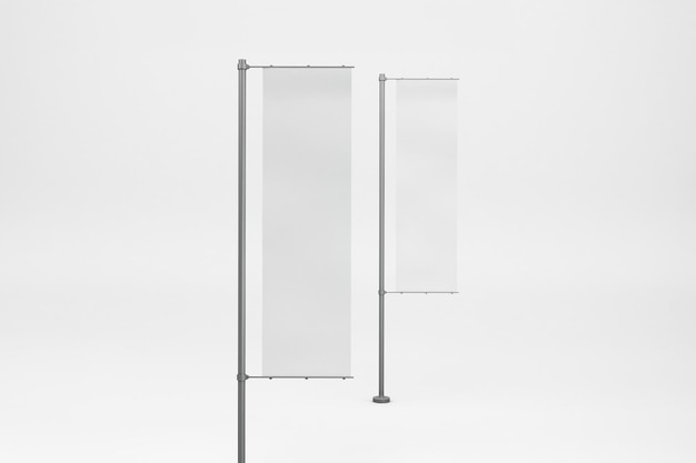 Mockup für vertikale leere Fahnen