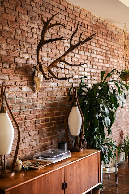 Modern eingerichtetes Apartment im Loft-Stil aus der Mitte des Jahrhunderts