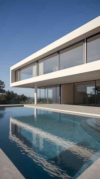 Moderne Villa mit Pool und atemberaubender Architektur.