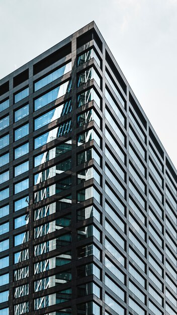 Moderne Wolkenkratzer-Bürogebäude mit geringer Sicht