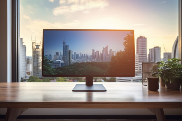Moderner Monitor auf elegantem Tisch