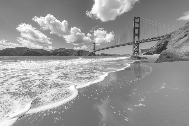 Monochrom Sicht auf die Golden Gate Bridge für den Weltkulturerbe-Tag