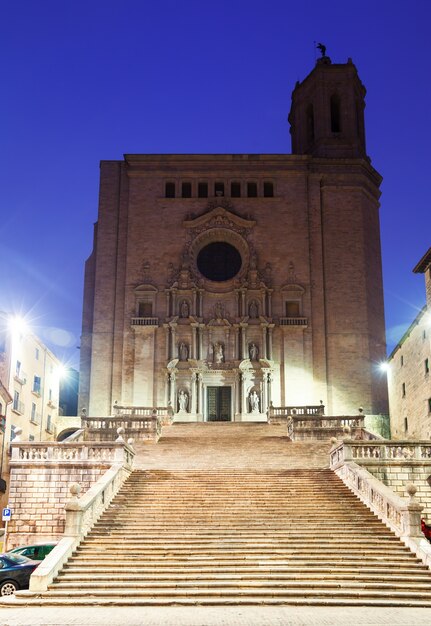 Morgenansicht von Girona - gotische Kathedrale