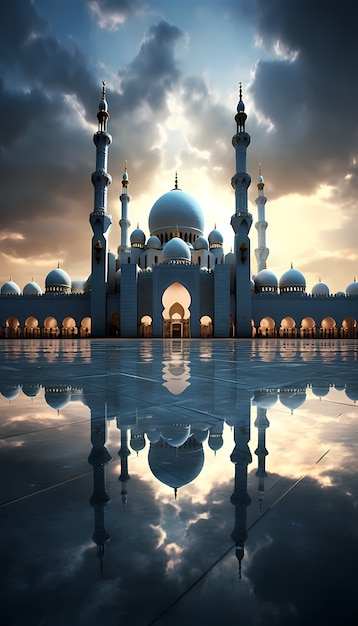 Kostenloses Foto moschee-gebäude mit komplizierter architektur
