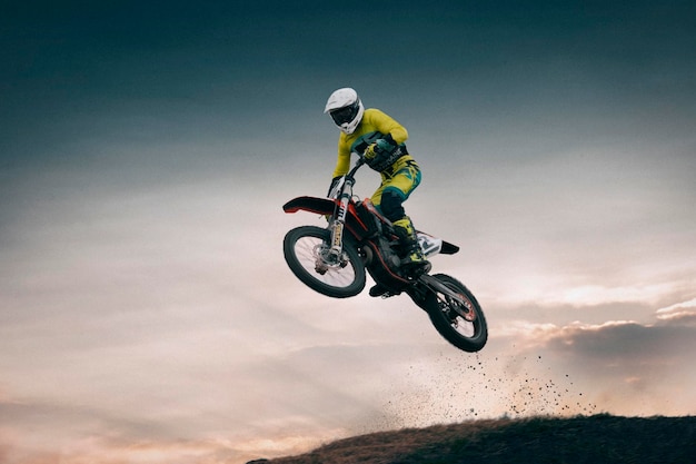 Motocross-Fahrer in Aktion Motocross-Sport Moto-Sport