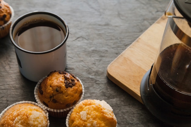 Muffins und Kaffee