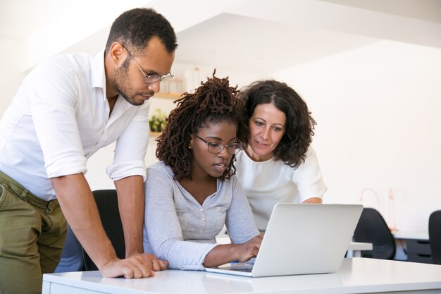 Multiethnisches Team, das am Projekt zusammenarbeitet