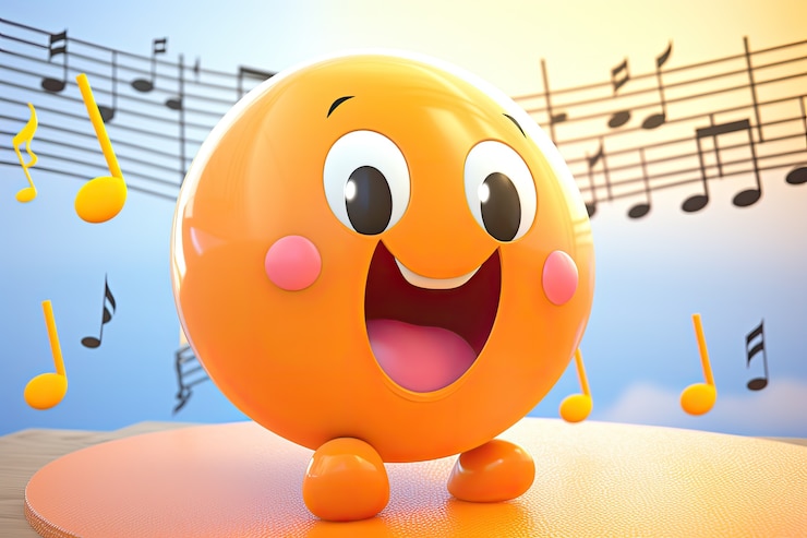 Kostenlose Foto musikalische hintergrundnoten im cartoon-stil