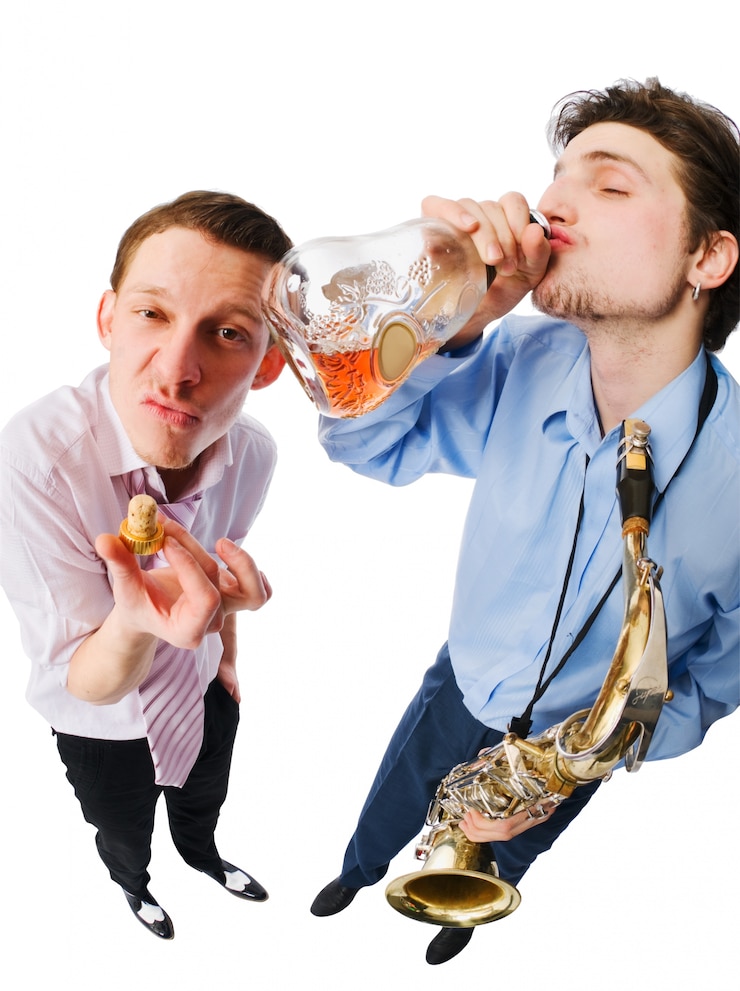 Kostenlose Foto musiker auf weiß