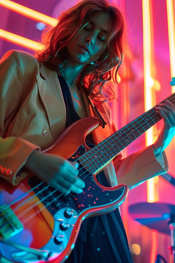 Kostenlose Foto musiker, der e-gitarre spielt