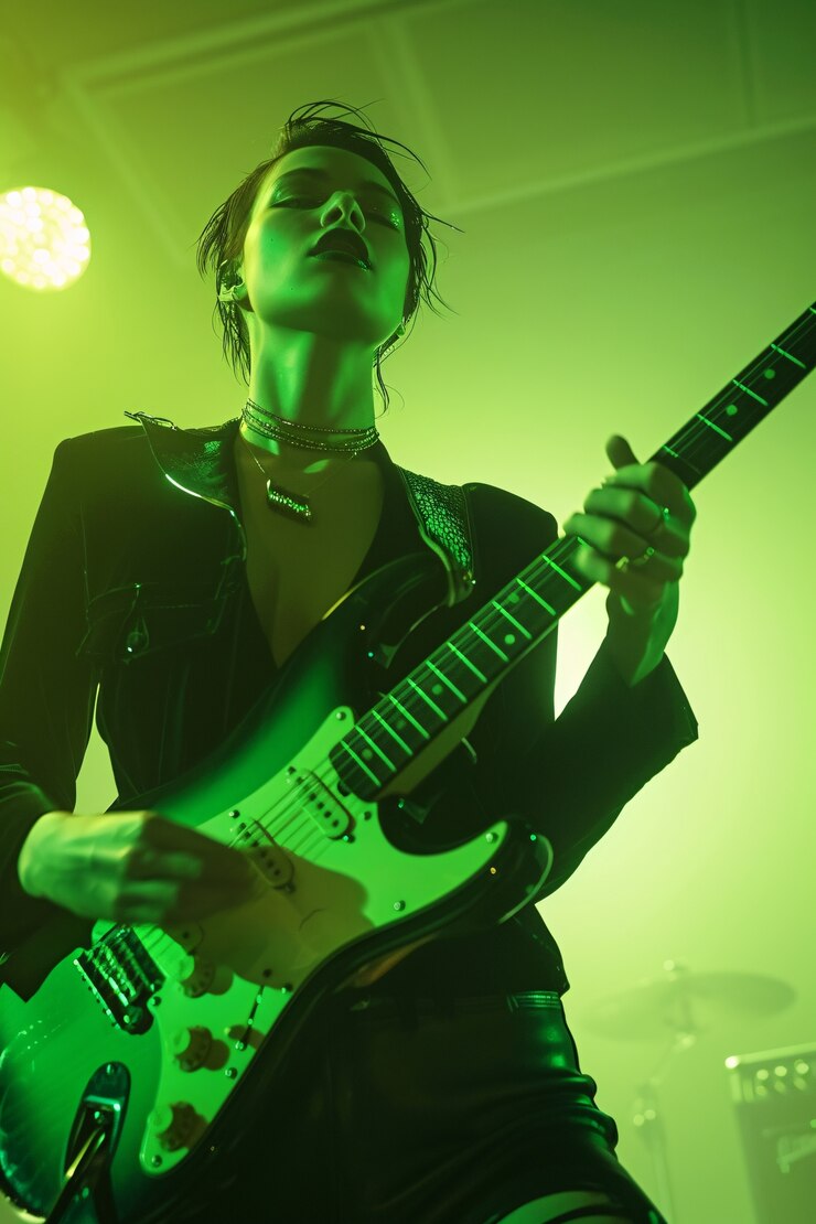 Kostenlose Foto musiker, der e-gitarre spielt