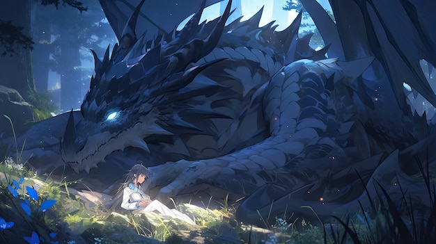 Mythische Drachen-Kreatur im Anime-Stil