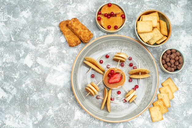 Nahaufnahme auf leckerem Pfannkuchenhaufen