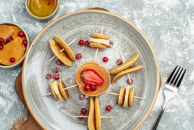 Nahaufnahme auf leckerem Pfannkuchenhaufen