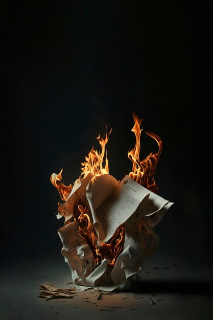 Nahaufnahme auf verbranntem Papier