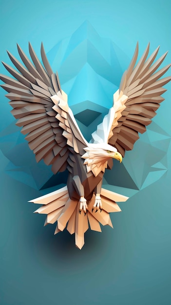 Nahaufnahme der 3D-Darstellung eines Adlers