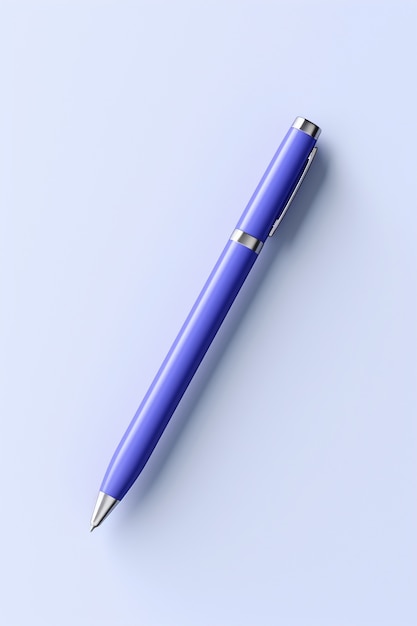 Nahaufnahme der 3D-Darstellung eines blauen Stifts