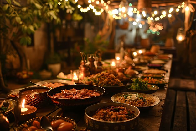 Nahaufnahme der appetitvollen Ramadan-Mahlzeit