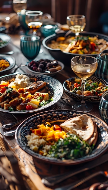 Nahaufnahme der appetitvollen Ramadan-Mahlzeit