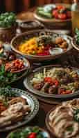 Kostenloses Foto nahaufnahme der appetitvollen ramadan-mahlzeit