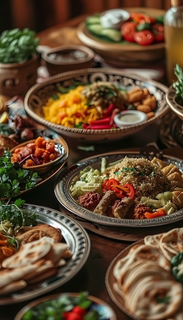 Nahaufnahme der appetitvollen Ramadan-Mahlzeit