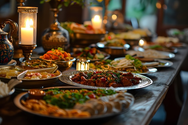 Kostenloses Foto nahaufnahme der appetitvollen ramadan-mahlzeit