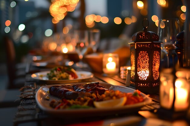 Nahaufnahme der appetitvollen Ramadan-Mahlzeit
