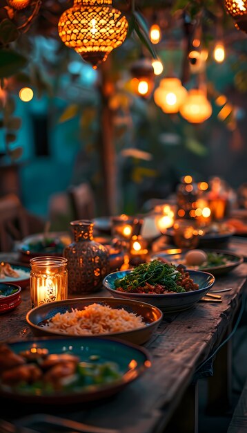 Kostenloses Foto nahaufnahme der appetitvollen ramadan-mahlzeit