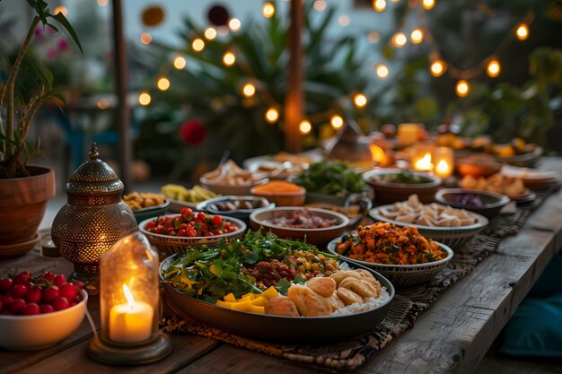 Nahaufnahme der appetitvollen Ramadan-Mahlzeit