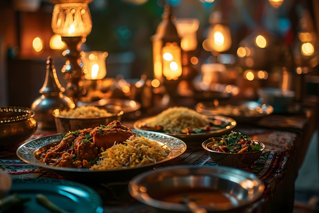 Nahaufnahme der appetitvollen Ramadan-Mahlzeit