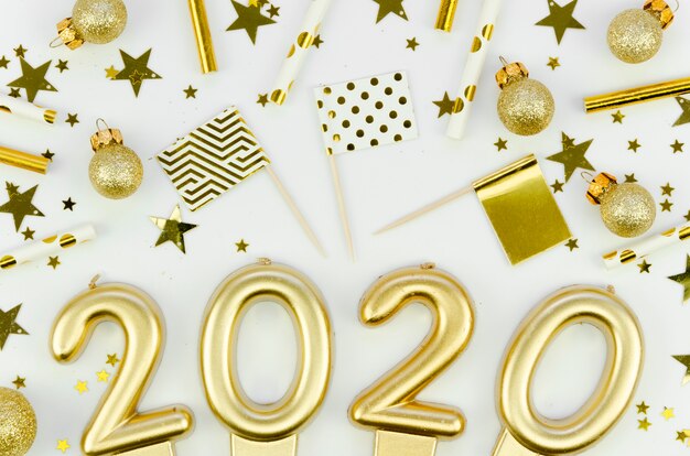 Nahaufnahme der Feier 2020 des neuen Jahres