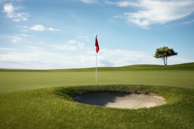 Kostenloses Foto nahaufnahme der golfballflagge