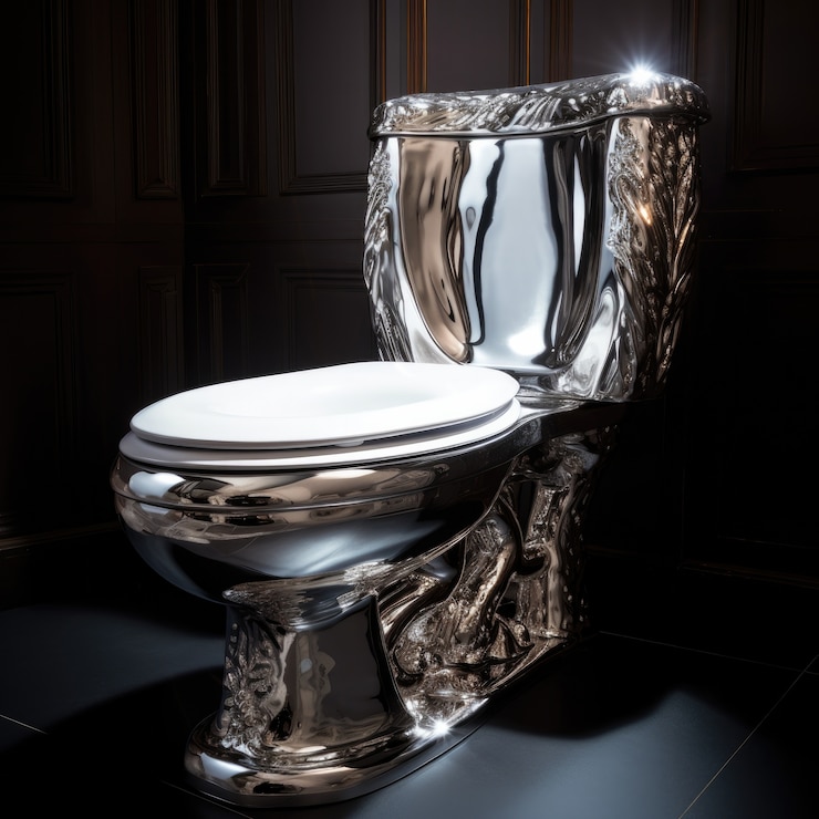 Kostenlose Foto nahaufnahme der metallischen toilette