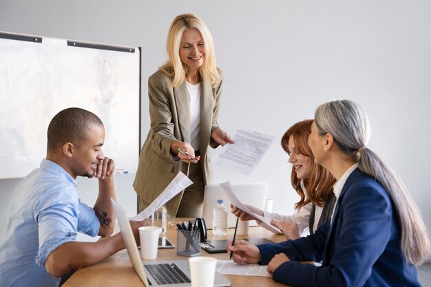 Nahaufnahme der Teamarbeit des Unternehmens