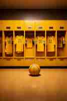 Kostenloses Foto nahaufnahme des basketballschranks mit ausrüstung