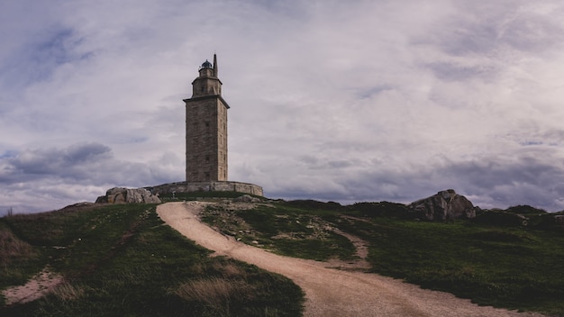 Nahaufnahme des Herkulesturms in Spanien