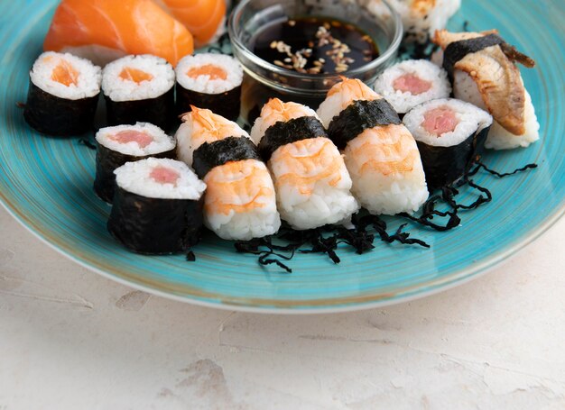 Nahaufnahme des köstlichen Sushi-Konzepts