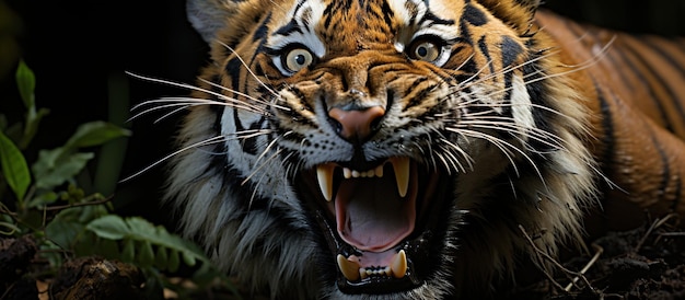 Kostenloses Foto nahaufnahme des sumatra-tigers panthera tigris altaica