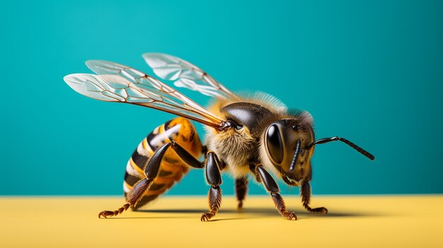 Nahaufnahme einer arbeitenden Biene