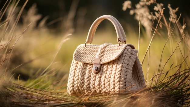 Kostenloses Foto nahaufnahme einer ausgestatteten tasche in der natur