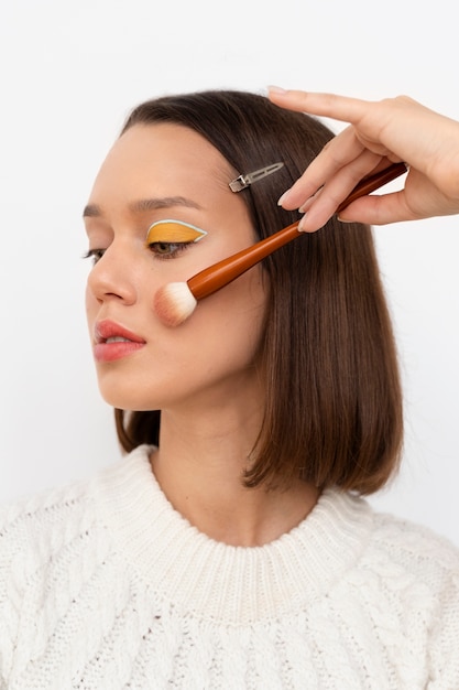 Nahaufnahme einer Frau mit Make-up