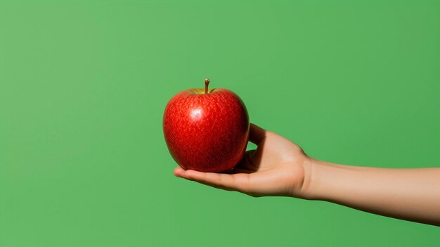 Nahaufnahme einer Hand, die einen Apfel hält