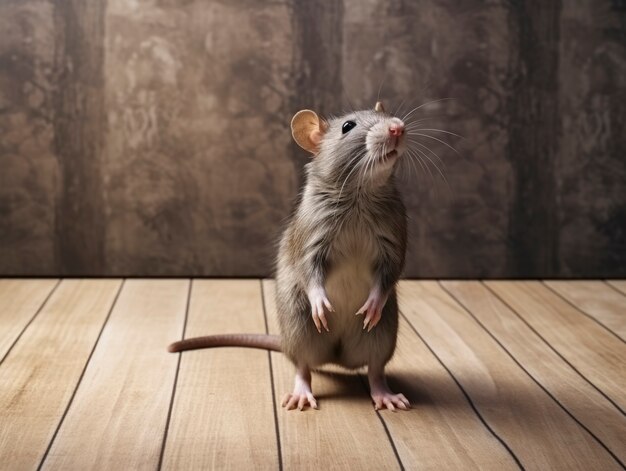 Nahaufnahme einer Ratte auf dem Boden