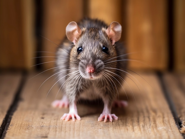 Nahaufnahme einer Ratte auf dem Boden