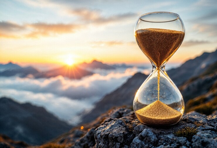 Kostenlose Foto nahaufnahme einer sanduhr, die mit sand gefüllt ist