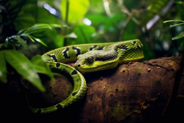 Nahaufnahme einer Schlange im natürlichen Lebensraum