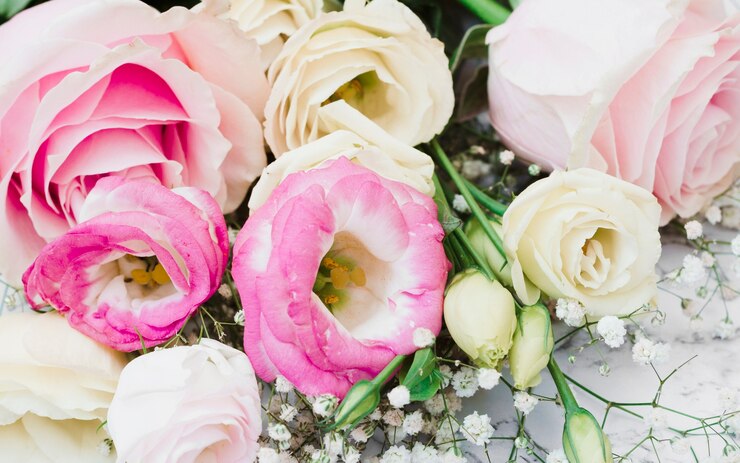 Kostenlose Foto nahaufnahme eines blumenstraußes