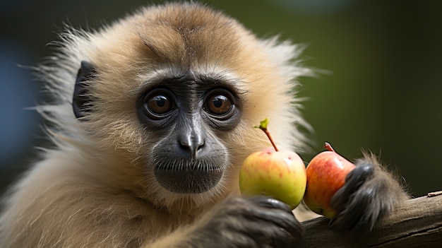 Kostenloses Foto nahaufnahme eines gibbons in der natur