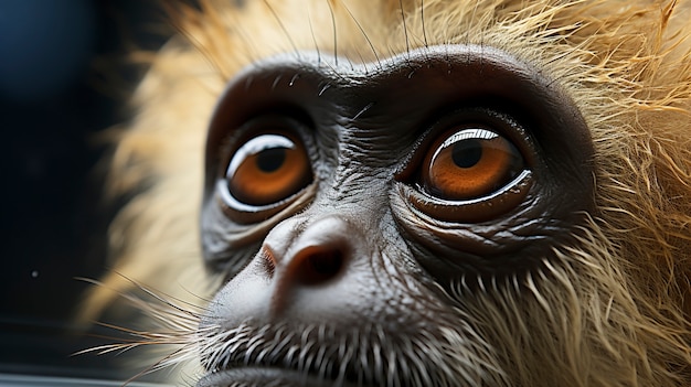 Kostenloses Foto nahaufnahme eines gibbons in der natur