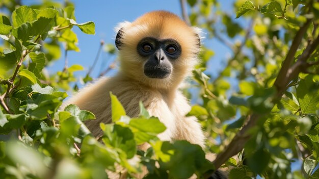 Nahaufnahme eines Gibbons in der Natur
